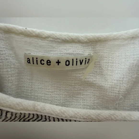 Alice + Olivia Cream and Black Floral Embroidered Blouse - Picture 5 of 9